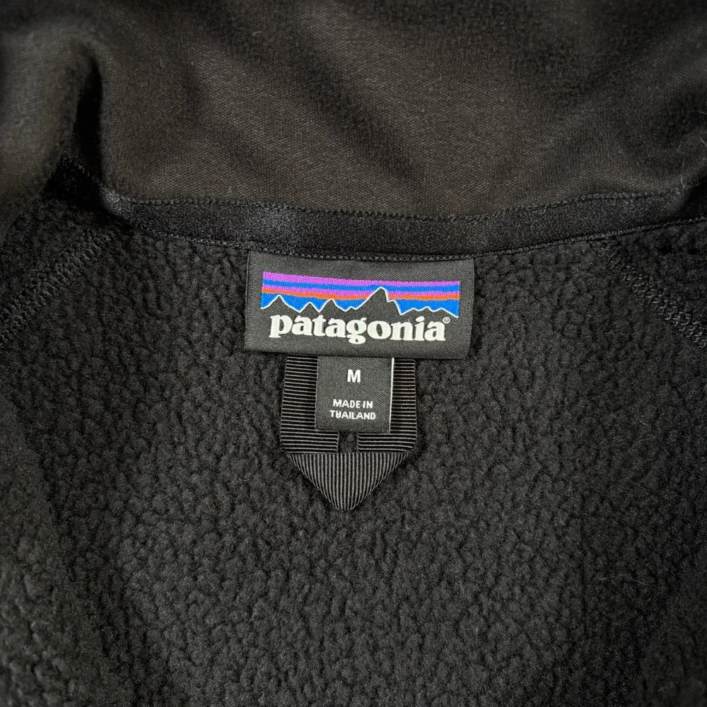 Patagonia Better Sweater Jacket Mens Medium Black Full Zip Embroidered 25528